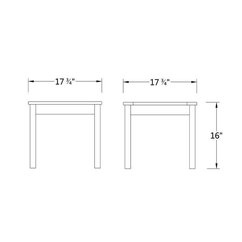 Danah Square Mahogany Outdoor Side Table , 17.75'' in. W 17.75'' in. D, Black