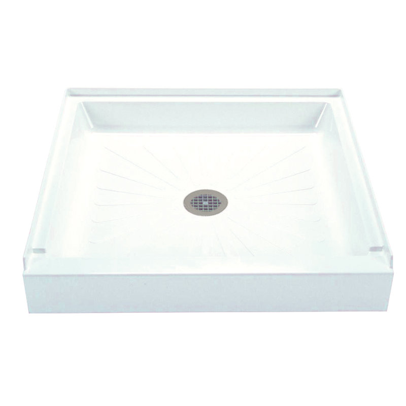Base de douche 32" x 32" à simple seuil Durabase, blanc