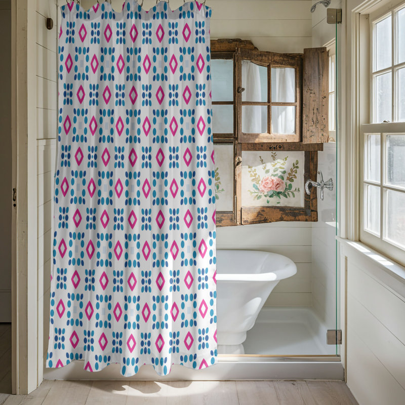 Rideaux de douche Pink Shapes - Premium, H 74 po x l 35 po