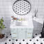 36 pouces Meuble-lavabo vert avec lavabo en céramique | Structure en bois massif | Portes à fermeture en douceur | Tablettes réglables | 3 tiroirs | Comprend un tiroir à double profondeur pour le rangement du sèche-cheveux-574153223