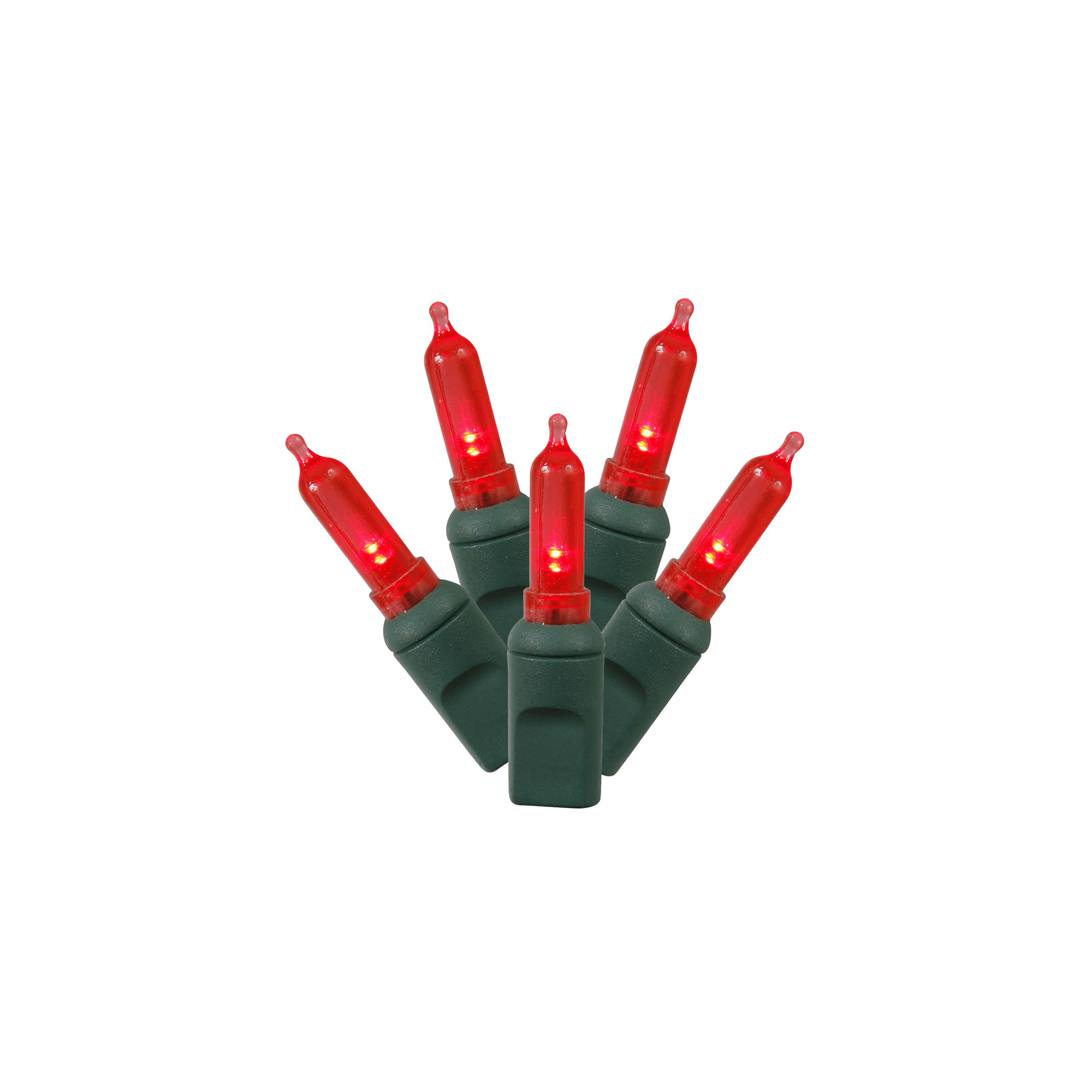 Italian LED Single Mold Christmas Light Set, Red