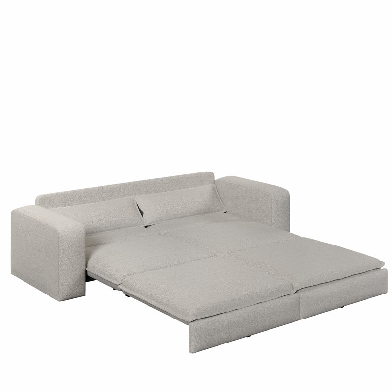 93" King Size Pull Out Sofa Bed, LIGHT GREY