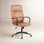 Mid-century Faux Leather High Back Office Chair – Softly Padded, Height Adjustable, with Armrests – Versatile Desk Chair for Home Office, Study, or Vanity Makeup Room