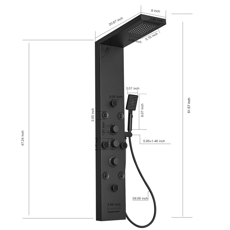 51.57'' Shower Panel with Dual Shower Head