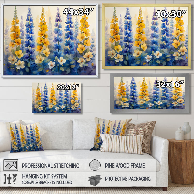 Barbour - Lupin, impression d'art mural, Toile tendue, H 16 po x l 32 po