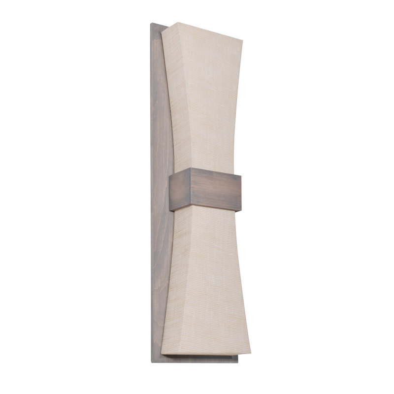 Plafonnier encastré 1 lumière DEL Jettie, Gris patiné, Jute