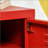 Industrial End Table, Living Room Side Table with Locker-Style Door and Adjustable Shelf