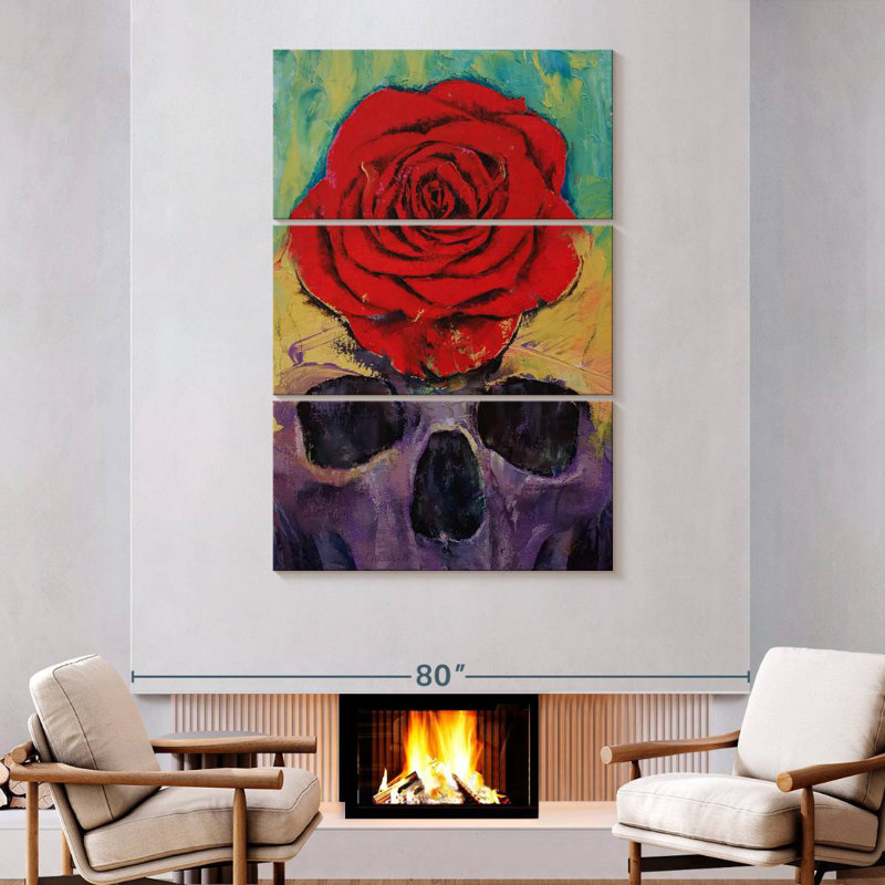 Hitzel Skull Rose, 74" H x 48" W