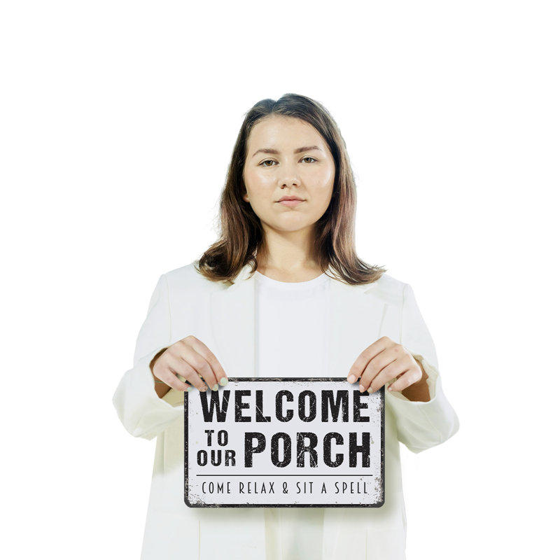 Welcome To Our Porch (2 Pack) 8 Inch x 12 Inch Plastic Sign