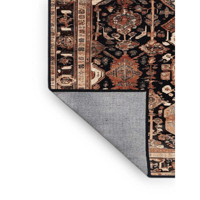 Tapis brun lavable à la machine, Carré 6 pi