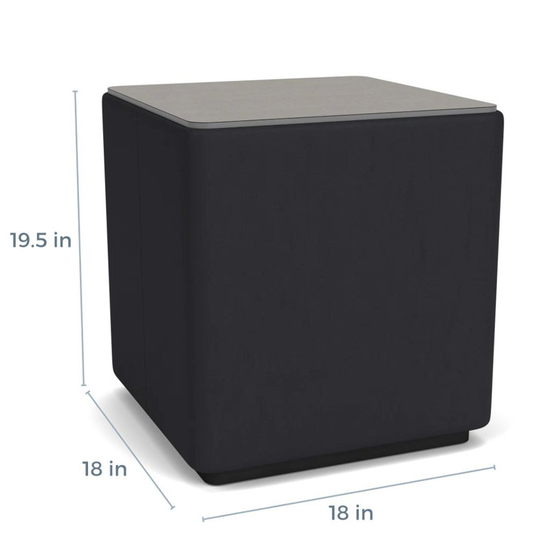 Table de salon avec plateau en stratifié Darsey, 20", Sergé sarrasin, Noir; noir Patriot Plus