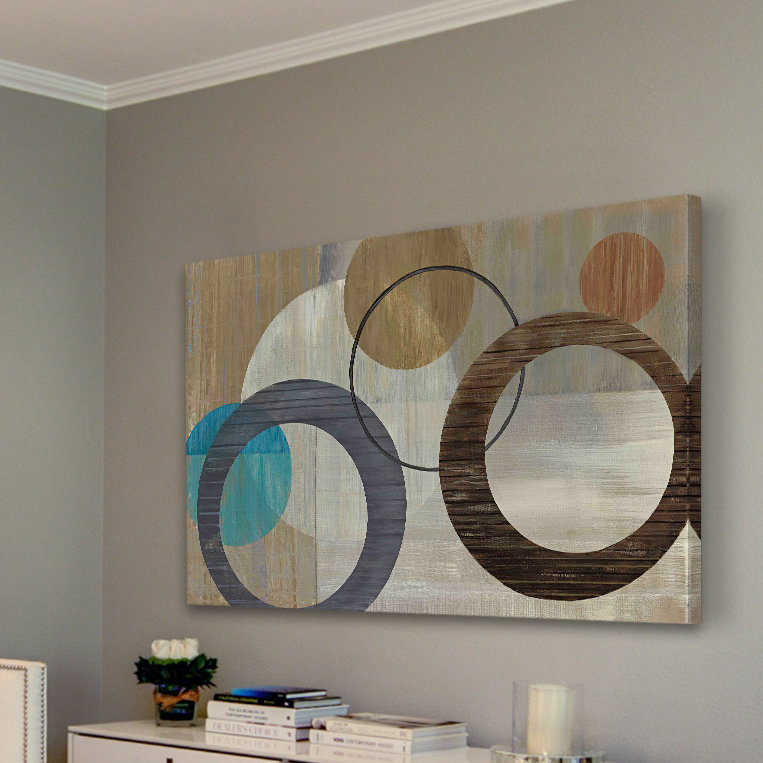 Reproduction d’art sur toile tendue, "cosmique orbite i" par julie joy, 30 po x 45 po