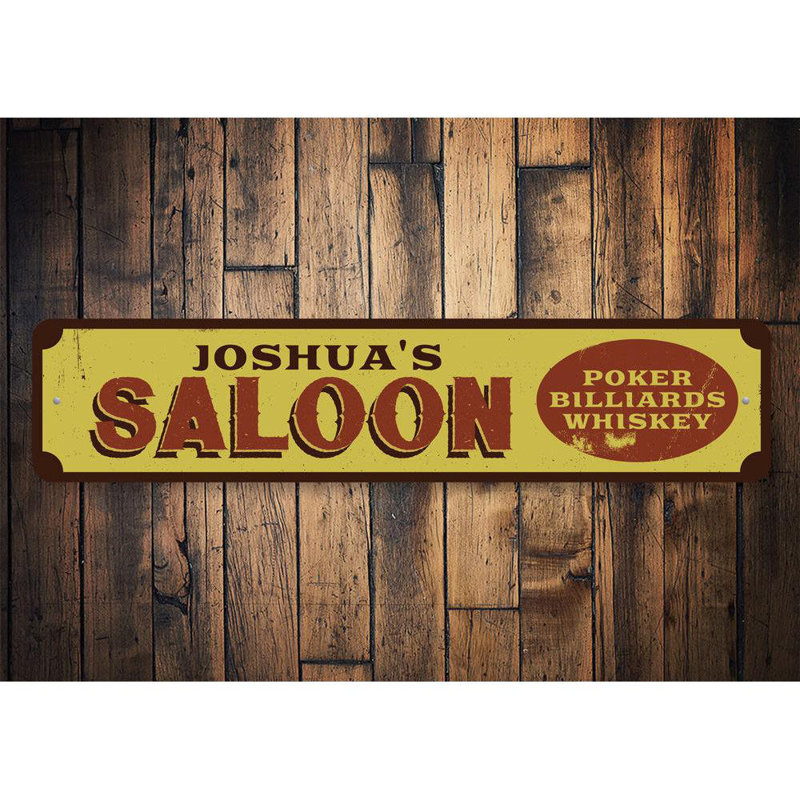 Plaque en aluminium Saloon, H 6 po x l 24 po x P 0,06 po