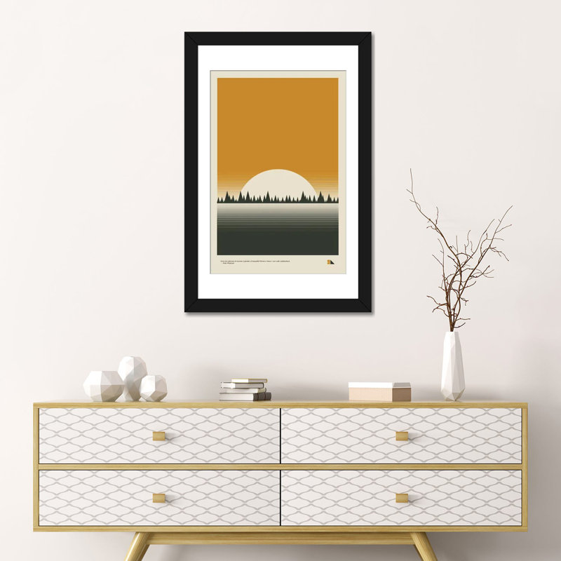« coucher de soleil » par 2046 design, reproduction d’impression sur toile tendue, H 24 po x l 16 po x P 1 po, Blanc