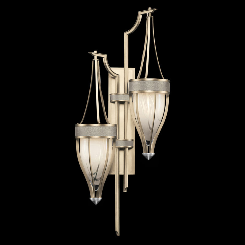Applique murale H 41,5 po Mirage, Coco, Nickel / champagne
