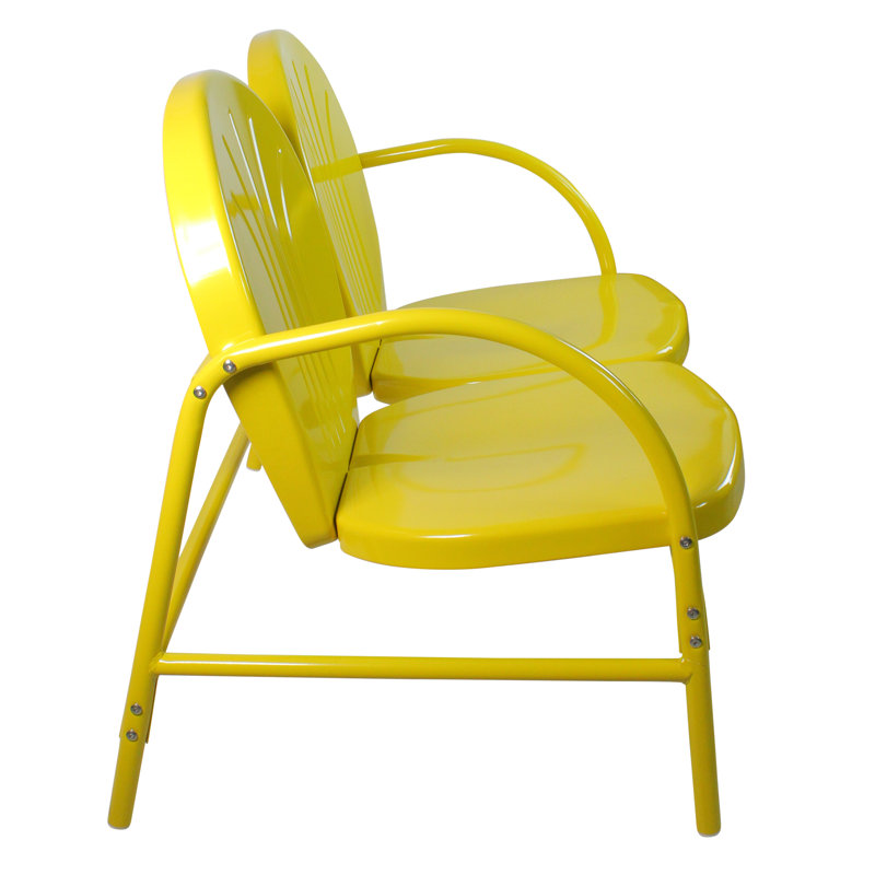 47-Inch Outdoor Retro Tulip Loveseat, Yellow