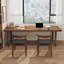 Bureau rectangulaire en bois massif brun noisette-9094905