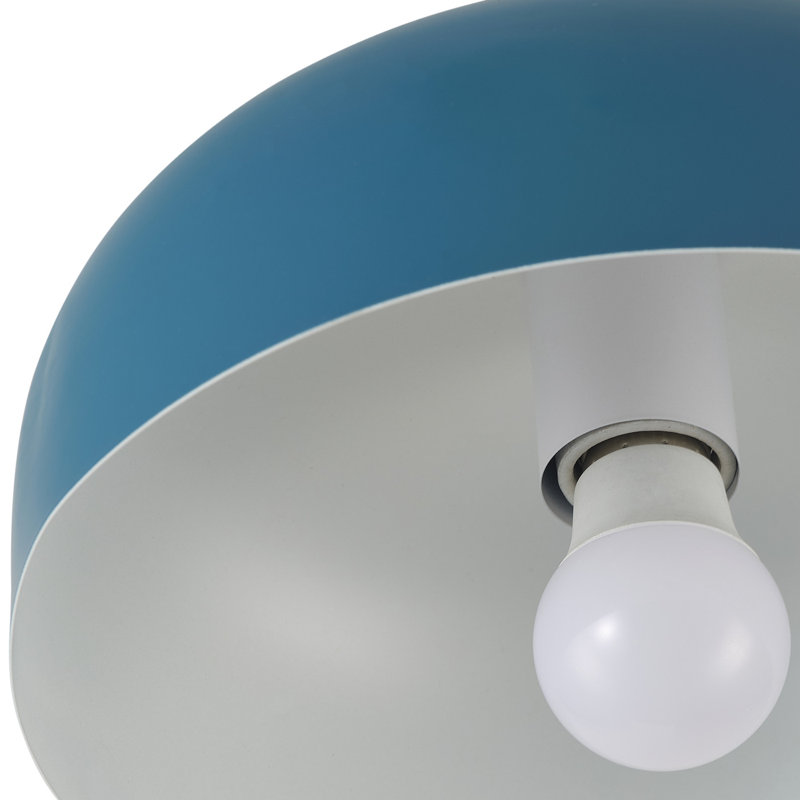 1-Blue white wrought iron industrial ceiling light