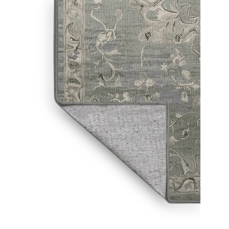 Tapis gris lavable à la machine, Rectangle 2 pi x 3 pi
