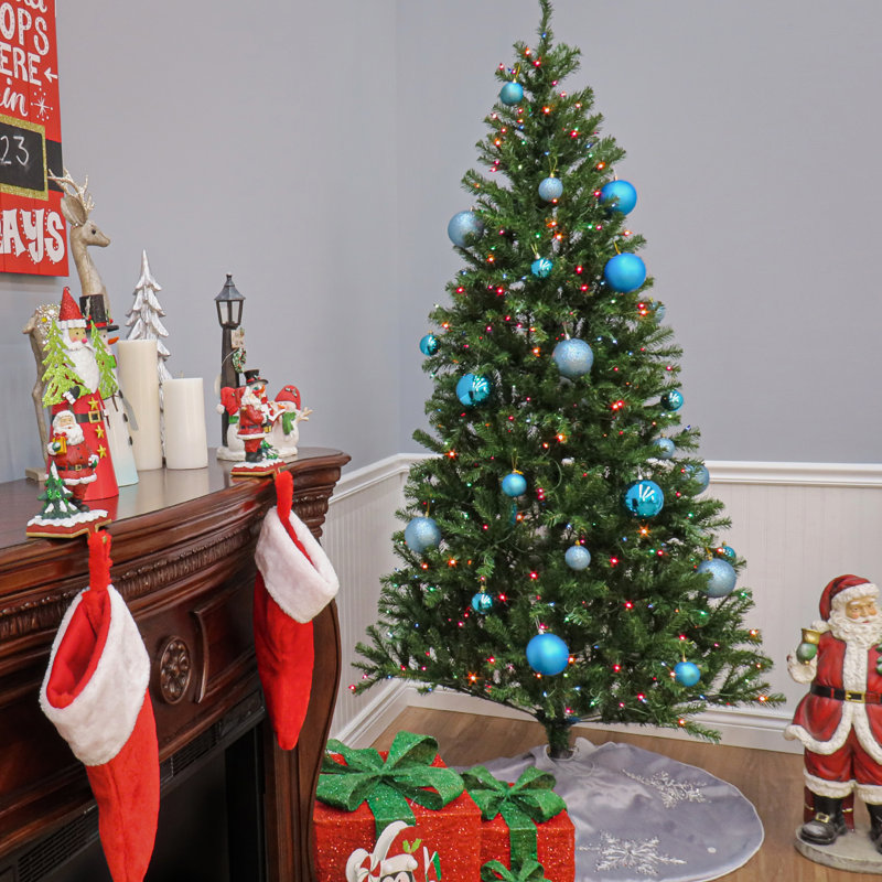 Aspen Spruce Lighted Artificial Spruce Christmas Tree, 72" H