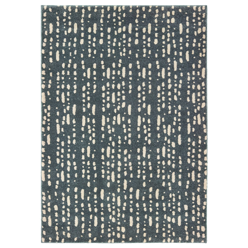 Tapis vert sarcelle / ivoire Adal, Rectangle 9 pi 10 po x 12 pi 10 po