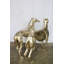 Paire de statues en bronze à motif de lévriers, finition plaquée argent, collection Nifao 48 po x 12 po x H 40 po