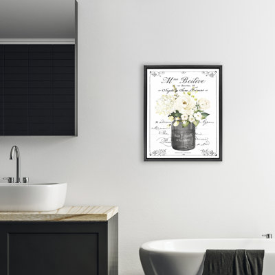 French Vintage Flowers with Script Floating Frame, design by Lettered and Lined