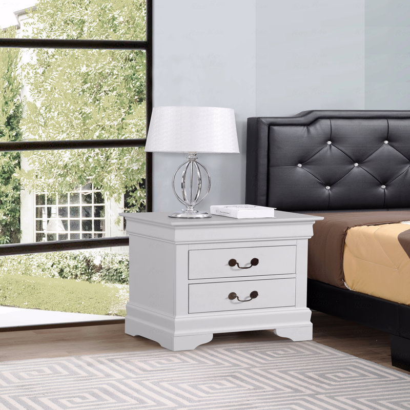Table de chevet traditionnelle, Blanc