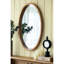 Miroir d'entrée à cadre ovale en bois - chic et accrocheur 24 po x 36 po pour décor de cheminée
