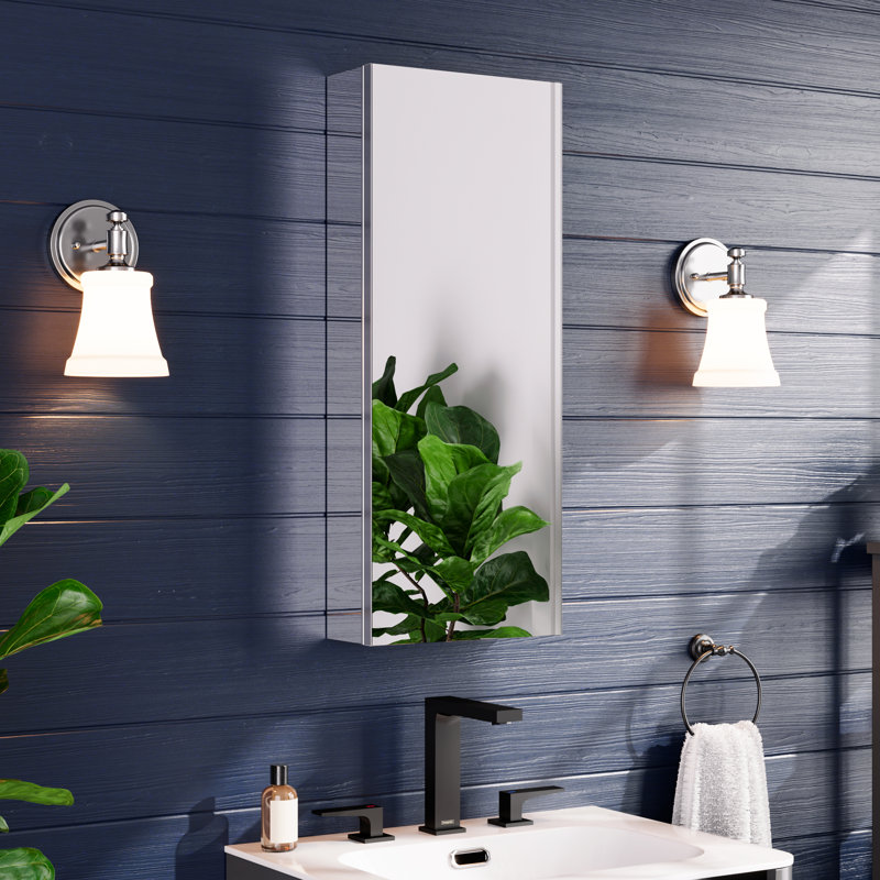 Miroir de salle de bain antidéflagrant avec rangement pour évier, armoire à pharmacie murale avec porte à fermeture en douceur, balançoire simple