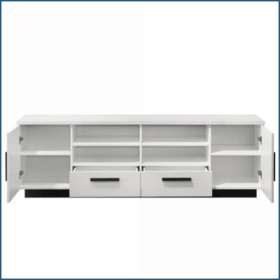 TV Furniture 70.5" White Modern TV Stand with Drawers &amp; Adjustable Shelves | White | TV Size Ranges