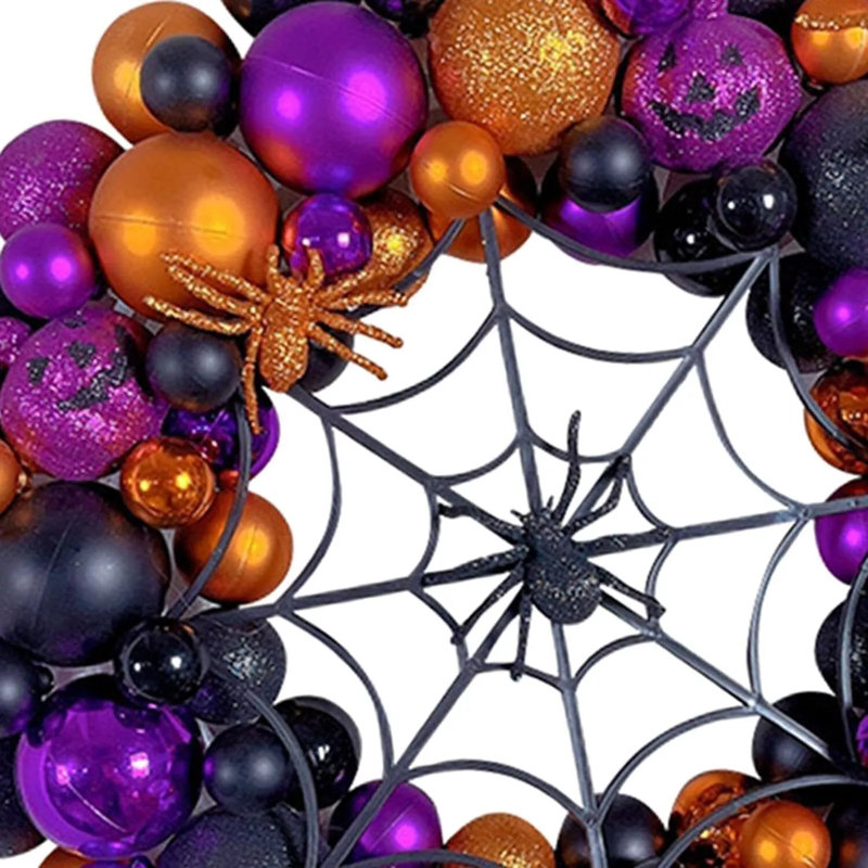 Couronne d'araignée suspendue 16 po pour décoration de Halloween