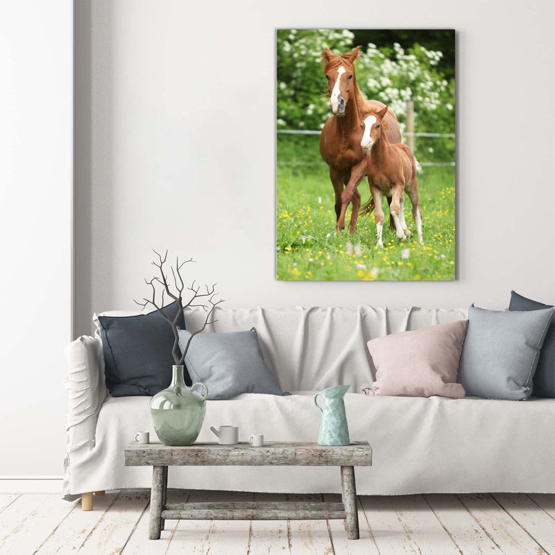 Mare And Foal - Wrapped Canvas Print