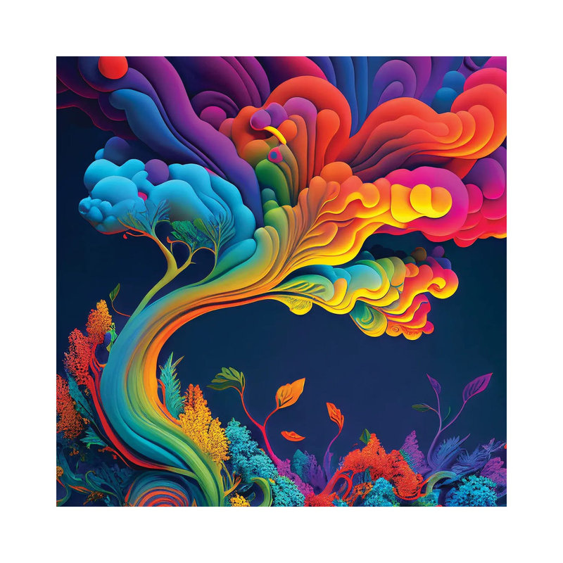 Magic Rainbow Tree II by Mike Kiev - Gallery-Wrapped Canvas Giclée on Canvas, 45.72 cm H x 45.72 cm W, Wrapped Canvas