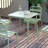 Green Square Outdoor Patio Dining Table, Villa Open Air Table, Retro American Modern Simple Balcony Coffee Table, Waterproof-1566377090