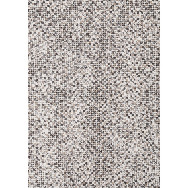 Lauge Hand Felted Wool Beige Rug, Rectangle 90cm x 160cm