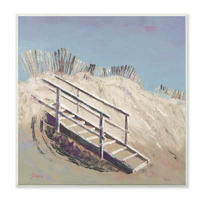 «Stairs to the Beach Blue and Tan Peinture» par John Burrows, peinture