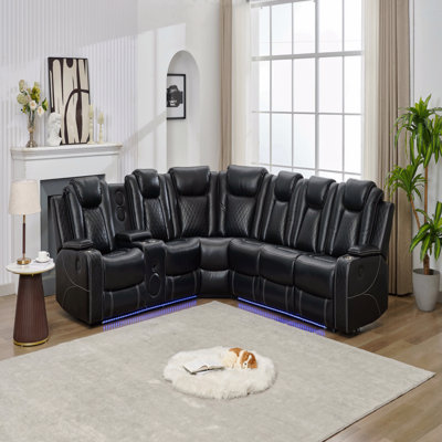 Reclining Sectional Sofa W/Speaker / Led Strip