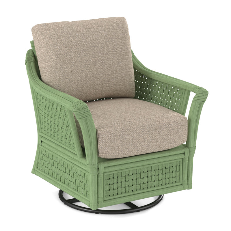 Boca Upholstered Swivel Armchair, Eggshell Crypton Performance; 0884-93, Celery