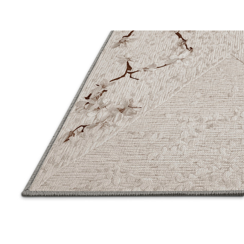 Machine Washable Gray Area Rug, Rectangle 5' x 7'