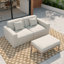 Ensemble de fauteuils modernes Tomczyk 3 pièces avec table basse, comprenant fauteuils gauche et droit et table basse, tissu résistant aux intempéries et aux UV, aucun assemblage requis-2074630237-2074630238