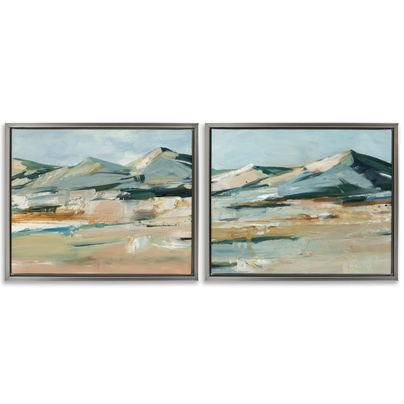  Ensemble de 2 toiles flottantes encadrées Desert Mountain Impressions par Ethan Harper, H 25 po x l 31 po