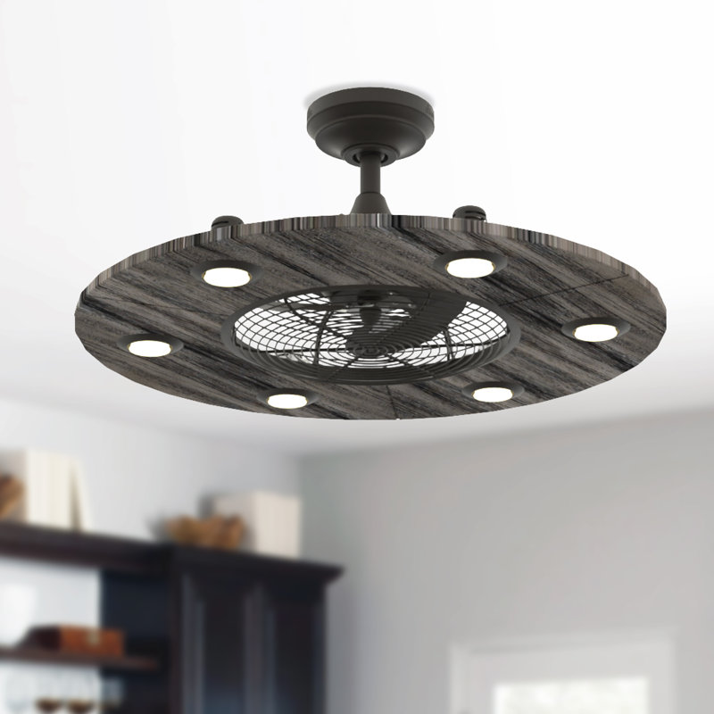 Clairene 12'' Ceiling Fan with LED Lights, Matte Greige
