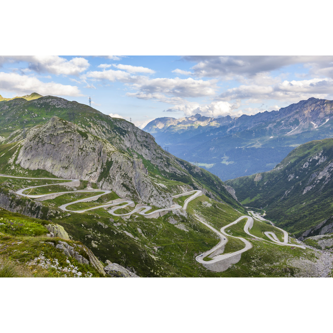 Gotthard Pass Street by - Leinwandbilder Kunstdrucke