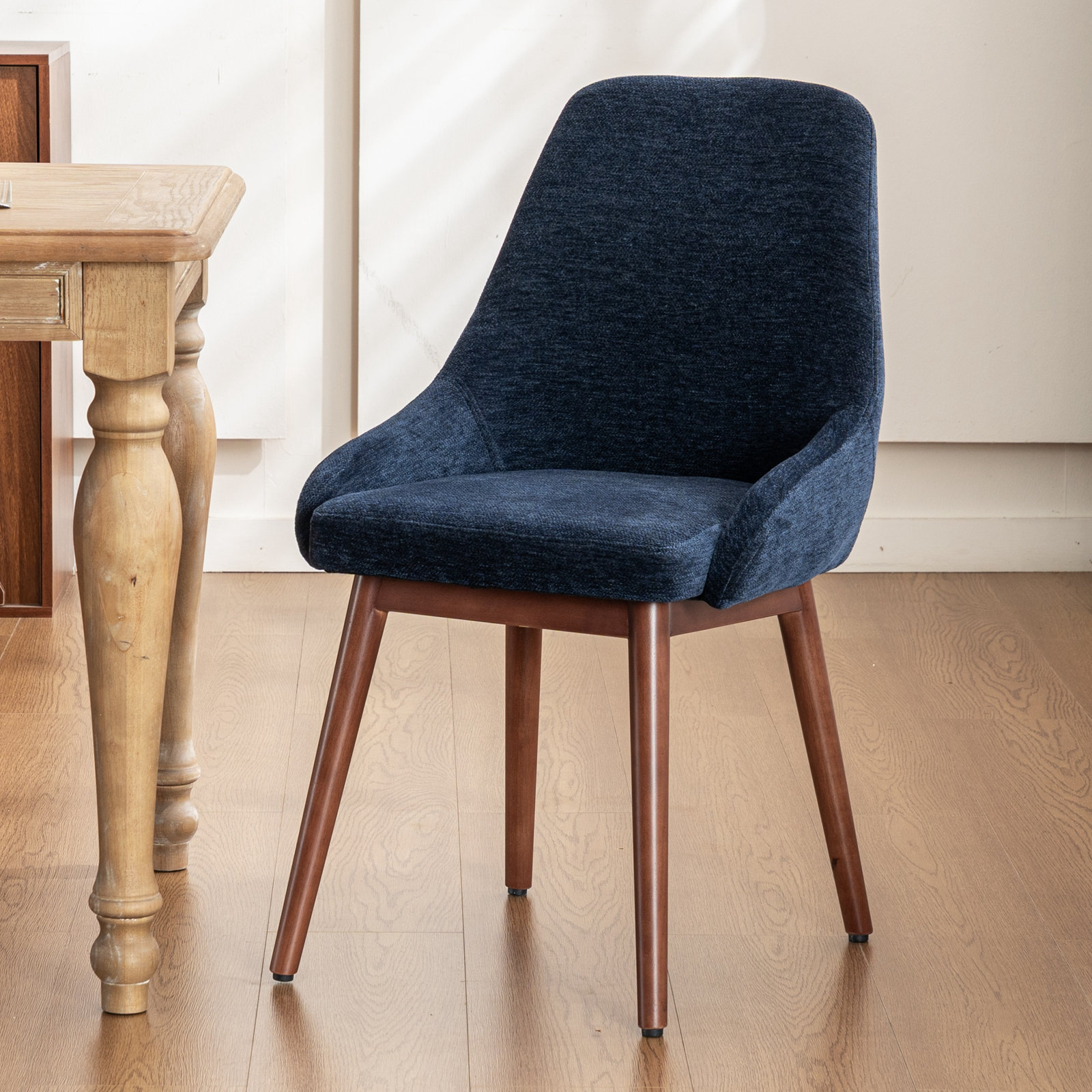 Cervos Dining Armchair, Blue Chenille