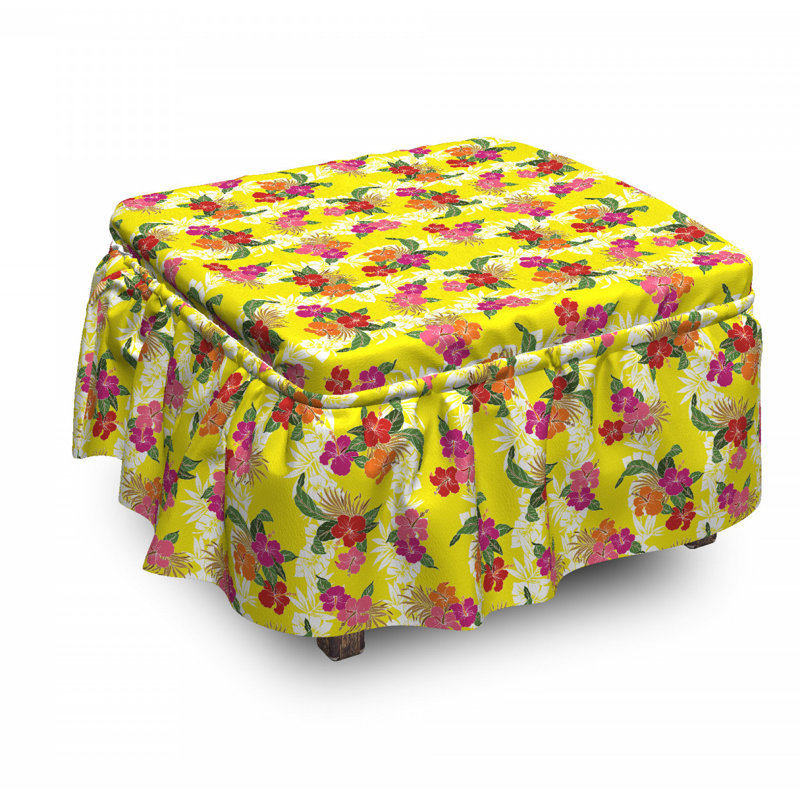 Housse pour tropical fleurs art repose-pieds