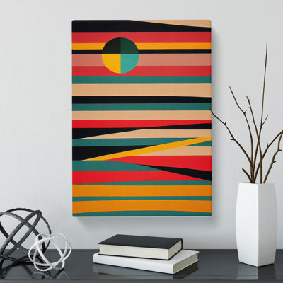 Chelston Sunset Abstract Stripes - Wrapped Canvas