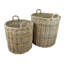 Ensemble de 2 paniers ronds en rotin gris