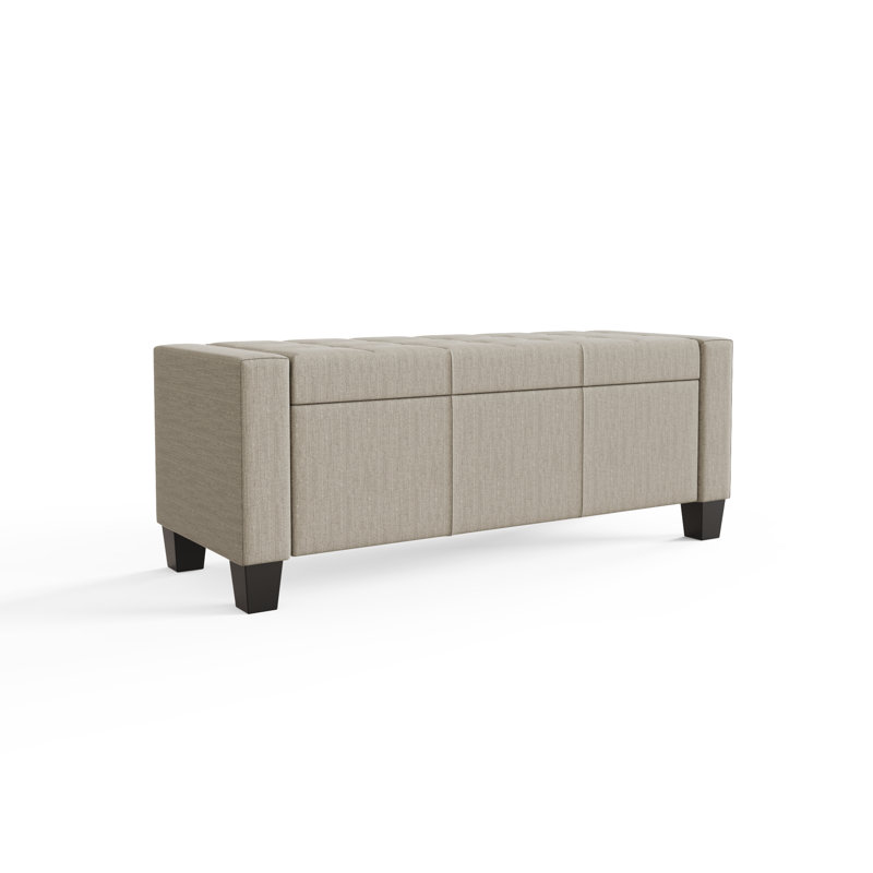 Ashley Upholstered Storage Bench, Beige