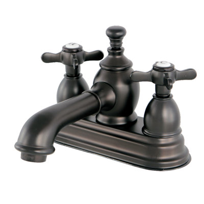 Robinet de salle de bain central à 4 trous à 3 poignées et fixation sur le comptoir avec laiton escamotable Kingston